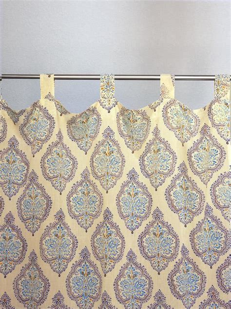 French Country Curtain Pale Yellow Motifs Saffron Marigold