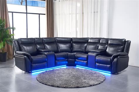 Contemporary Modern Power Motion Recliner Sectional Sofa Set W Usb And