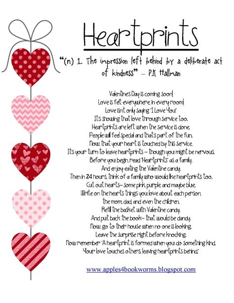 Apples 4 Bookworms Spreading Heartprints Valentines Day Poems
