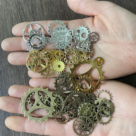 30pcs Mixed Antiek Steampunk Cogs And Gears Charms Diy Hanger Charms