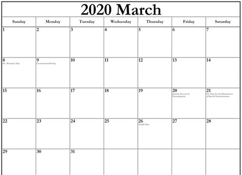 Extraordinary March 2020 Calendar Canada Printable Calendar