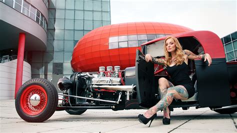 pictures tattoos blonde girl hot rod female legs cars hands sitting