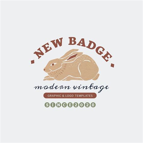 Download Premium Psd Image Of Simple Psd Rabbit Badge Linocut