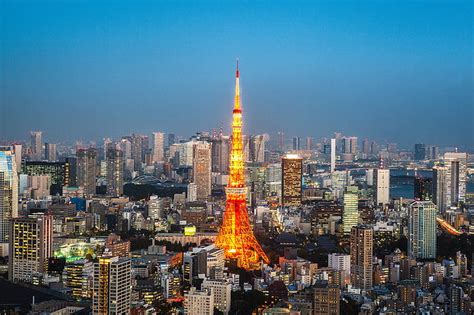 hd wallpaper japan tokyo tower city lights cityscape skyline wallpaper flare