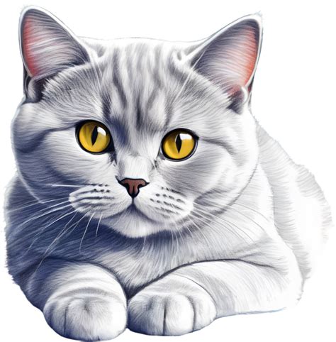 A Sketch Of A British Shorthair Cat Ai Generated 33255054 Png