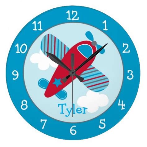 Airplane Personalized Clock Personalized Clocks Clock Airplane Wall