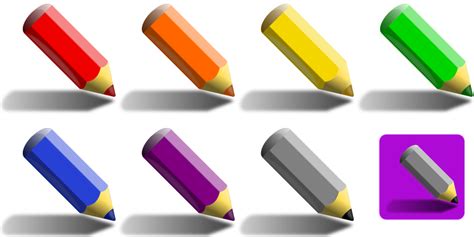 Onlinelabels Clip Art 7 Color Pencils