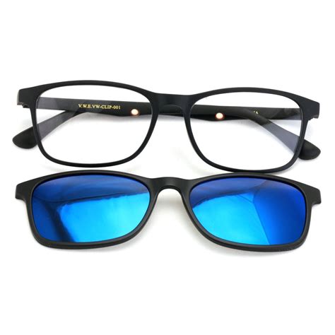 Tr90 Black Reading Glasses With Sunglasses Clip On Eyeglasses Frame