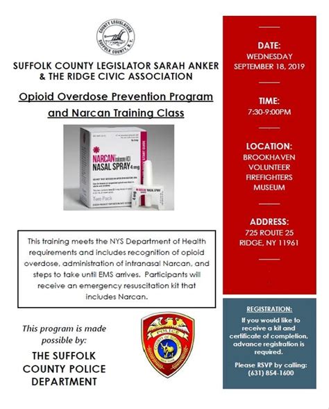 Sep 18 Opioid Overdose Prevention And Narcan Training Miller Place
