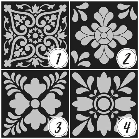 Plantilla O Stencil Con Dise Os De Azulejos Y Mandalas Plantillas