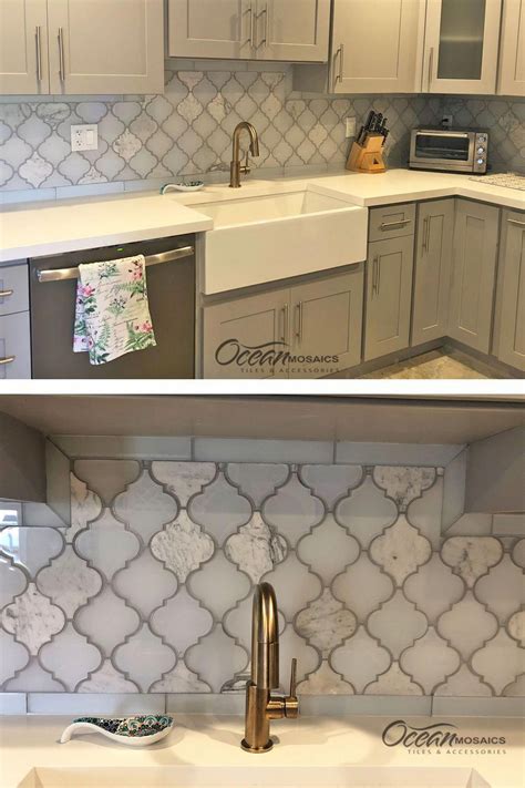 Adding A Darker Color Grout To Exquisite Arabesque Tile Makes For A