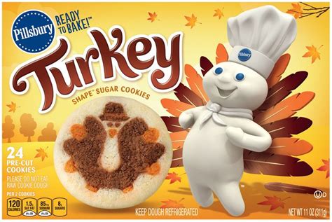 Pillsbury sugar cookie dough and other baking cabinet staples make them all impossibly easy. Pillsbury Ready to Bake!™ Turkey Shape® Sugar Cookies 24 ...