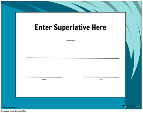 Superlative Award Storyboard By Worksheet Templates