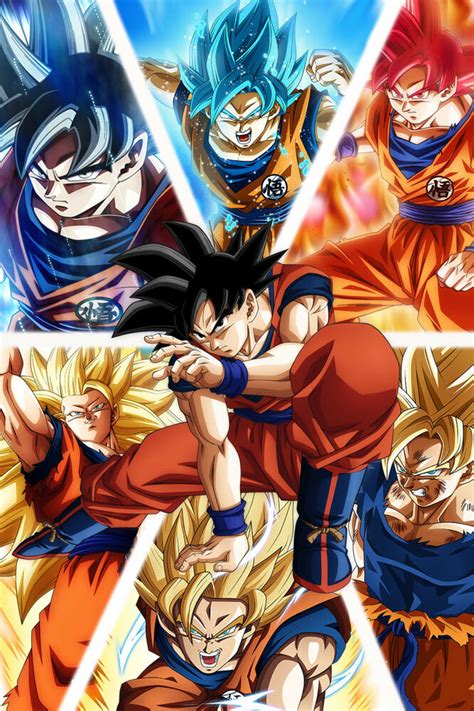 Dragon ball super broly movie poster animated film art print 17x25 24x35inch. Dragon Ball Z/Super Poster Goku from Normal to Ultra 12in ...