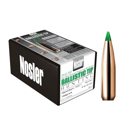 Nosler Ballistic Tip Hunting Bullets 30 Cal 308 180 Gr Sbt B