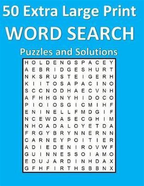 50 Extra Large Print Word Search Puzzles And Solutions Joe Dolan