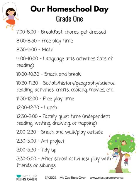First Grade Homeschool Schedule How To Create A Schedule That Works