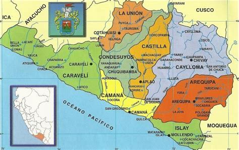Mapa Político De Arequipa Mapa Politico Arequipa Mapas