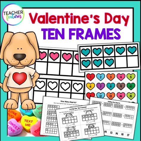Valentines Day Ten Frames 20 Cards Plus Worksheets Made By Teachers