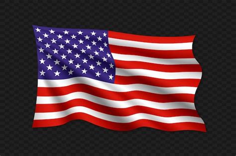 Premium Vector 3d Waving Flag Of United States Vector Illustration