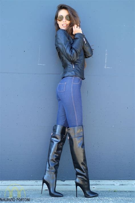 overknee boots with back zip 5inch heel height and 20inch bootleg lenght knee boots outfit