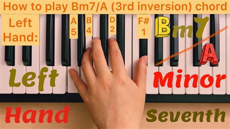 Piano Lesson 203 How To Play Bm7a 3rd Inversion Chord With The Left