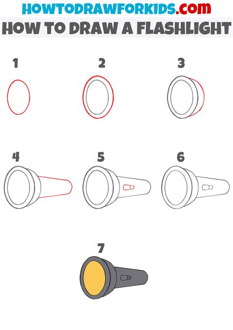 How To Draw A Flashlight Easy Drawing Tutorial For Kids