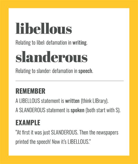 Libel And Slander Simple Tips To Help You Remember The Difference Sarah Townsend Editorial