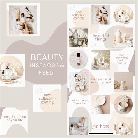 Instagram Puzzle Feed Template For Canva Beauty Instagram Etsy Uk