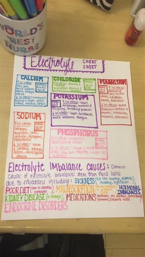 Electrolyte Cheat Sheet Nursing School Studying Nursing School Tips