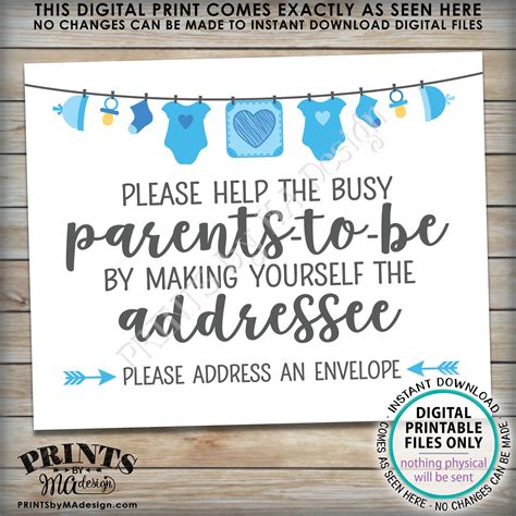 Baby Shower Address An Envelope Sign Help The Parents To Be Address An