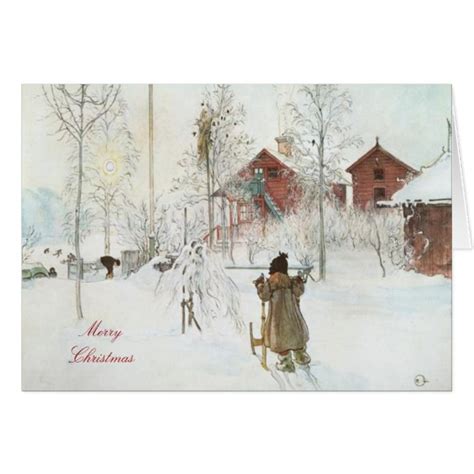 Merry Christmas Carl Larsson Art Card Zazzle