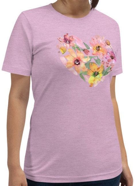 Camiseta De Flores Brillantes Camiseta Gráfica De Flor Rosa Etsy España