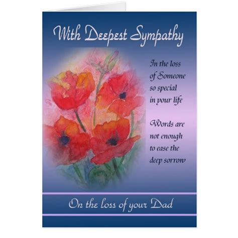 Loss Of Dad With Deepest Sympathy Card Zazzle
