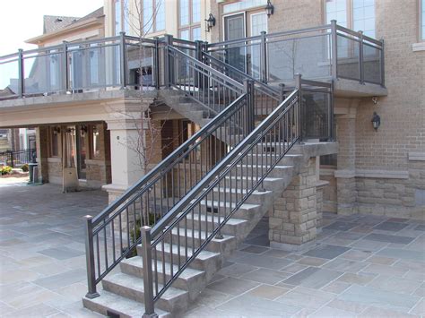 Stanford aluminum railing is a great alternative to stair handrail, stair rail, aluminum modern handrail for stairs 3ft length black. Aluminum Glass Railings