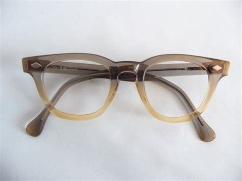 50s deadstock vintage crystal two tone fade horn rim eyeglass frames nos eyewear usa 52 00