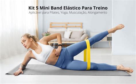 Kit 5 Mini Band Elástico Para Treino Theraband Faixa Elástica Exercicio