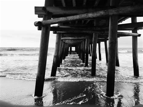 Free Images Sea Water Black And White Bridge Pier Reflection