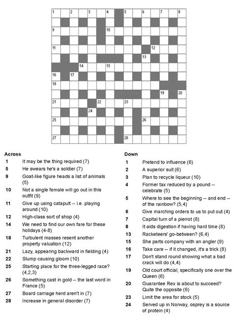 Printable Crossword Puzzles Summer Printable Crossword Puzzles