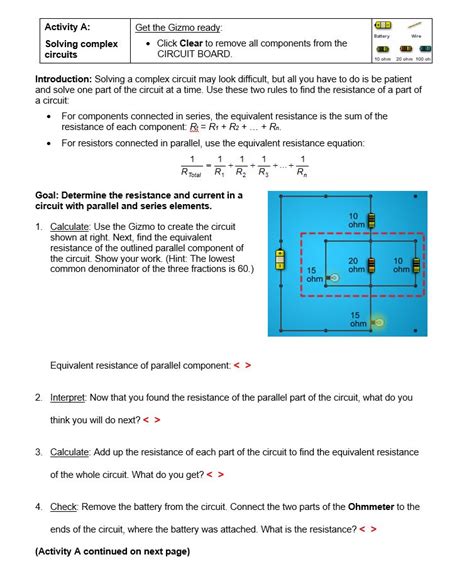 Equilibrium and pressure page #1 : Advanced Circuits explore learning gizmo Prior Knowledge ...