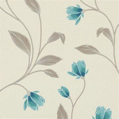 Fashion Textures Floral Wallpaper Magnolia Teal 9662 18