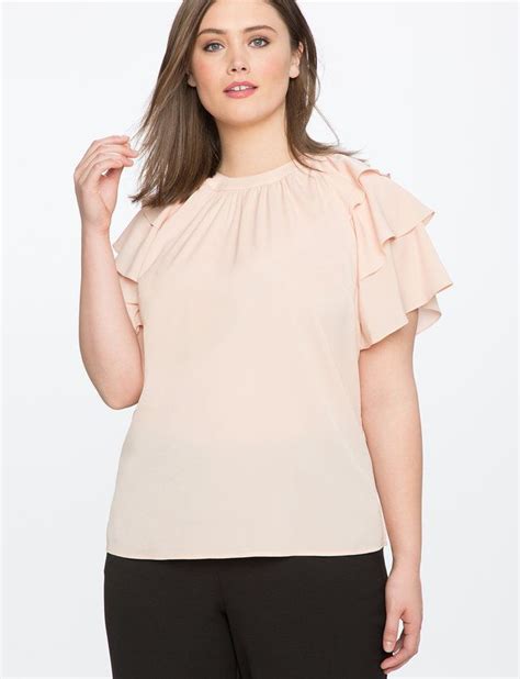 Tiered Ruffle Sleeve Top From Plus Size Tops Tops Plus