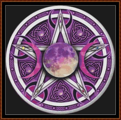 Triple Moon Pentagram Cross Stitch Click Image To Close Projects To