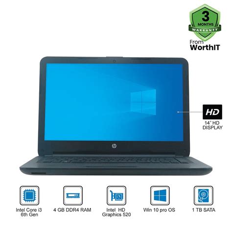 Hp 240 G5 Laptop Intel Core I3 6th Gen4gb1tb14hdwin 10pro Erp