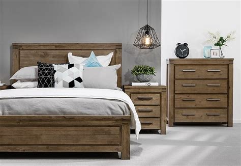 Twingo 4pcs queen bed room set frame tallboy 2 bedside table solid acacia wood chest of 4 drawer buffet storage cabinet shelf furniture. Greyson 4 Piece Tall Chest King Bedroom Suite | Super A ...