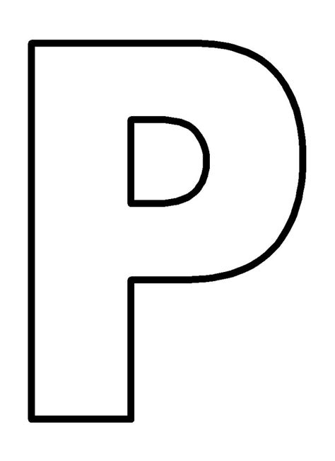 The Letter P Is Shown In Black And White With An Outline Effect To