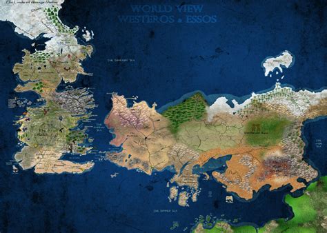 A3 Game Of Thrones World View Westeros And Essos Map Poster Gotw01 Buy 2