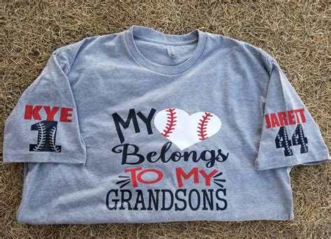 Baseball Grandma Shirt Grandson Baseball Love My Grandson Etsy