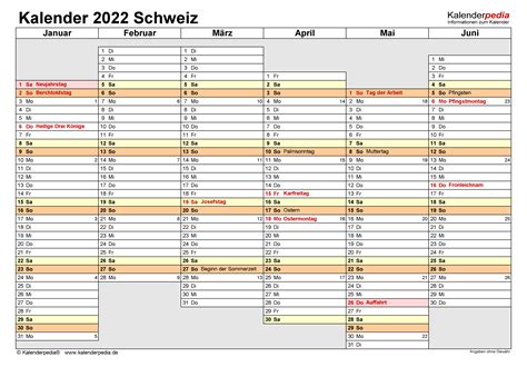 Jahreskalender 2022 Schweiz Excel Pdf Muster Vorlage Ch Vrogue