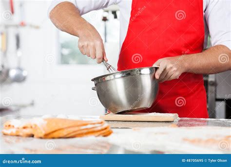 Chef Mixing Batter To Prepare Ravioli Pasta In Stock Image Image Of